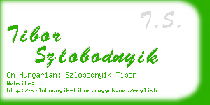 tibor szlobodnyik business card